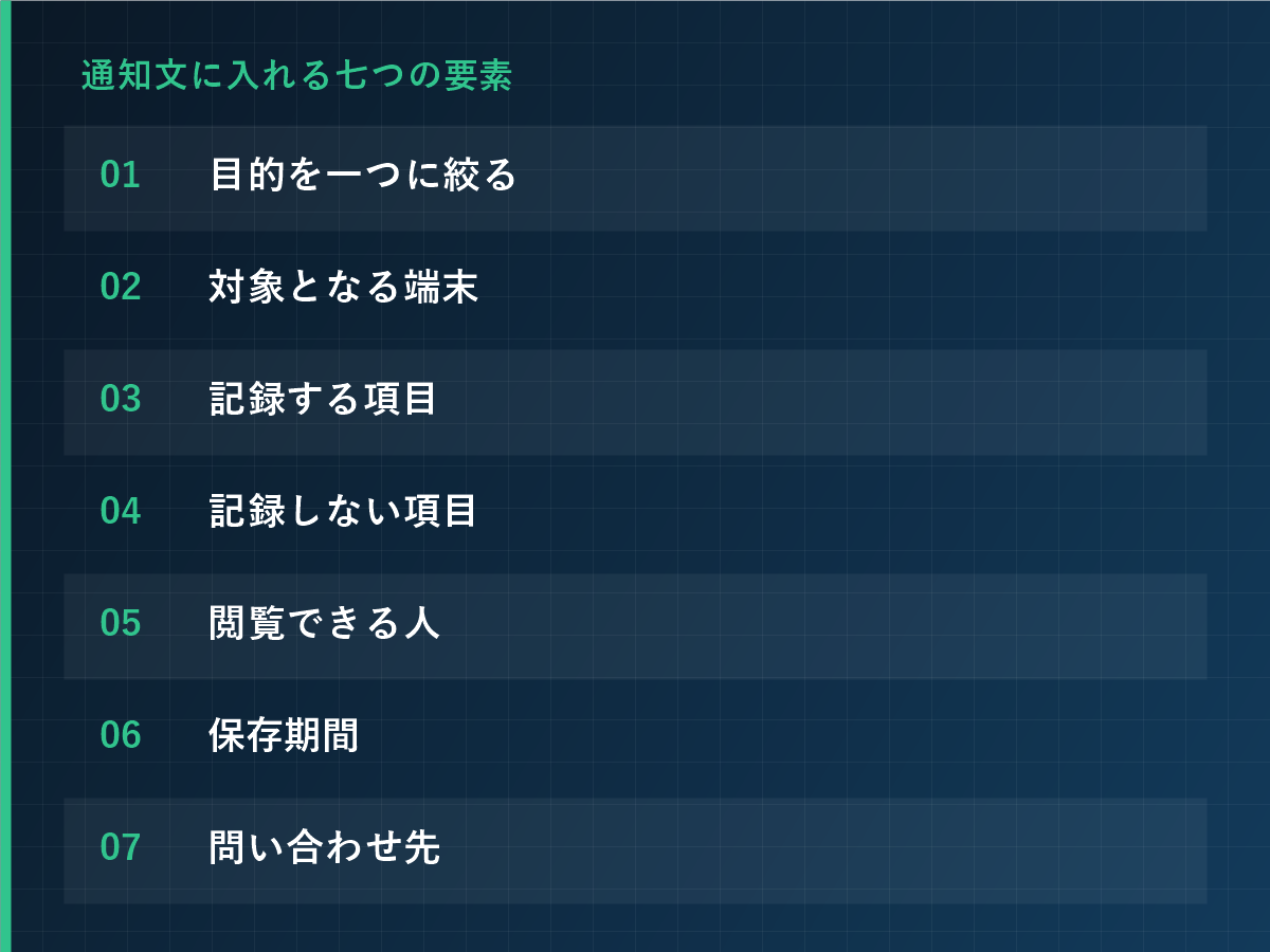 通知文に入れる七つの要素
